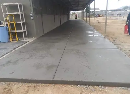 Slab under a covered structure in Tempe, AZ, poured by Gaitan Custom Concrete