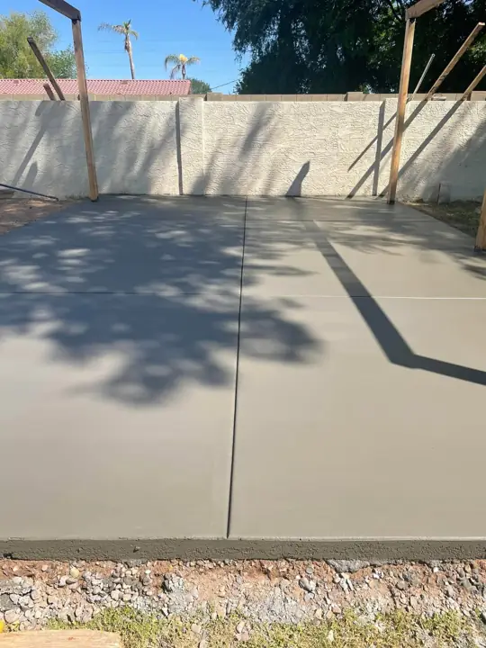 Backyard slab in Gilbert, AZ, poured by Gaitan Custom Concrete