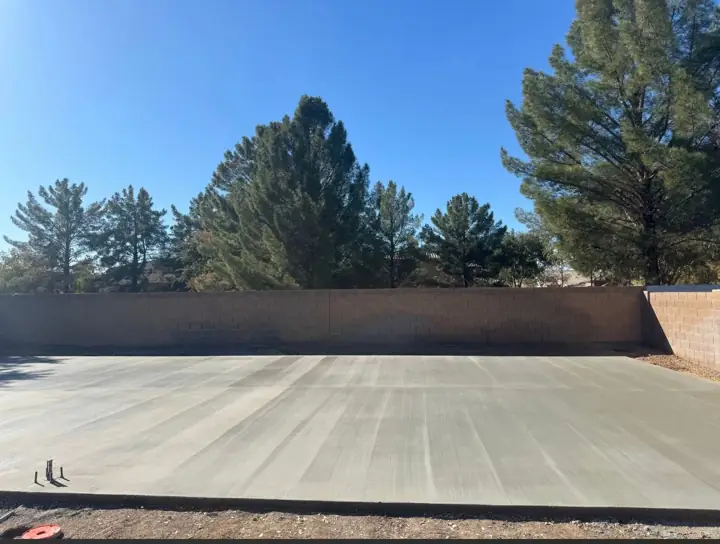 Large backyard slab in Mesa, AZ, poured by Gaitan Custom Concrete