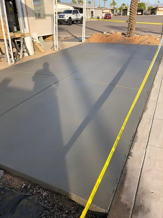 Pad formed to plan in Gilbert, AZ, poured by Gaitan Custom Concrete
