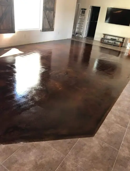 Stained interior floor in Tempe, AZ, poured by Gaitan Custom Concrete