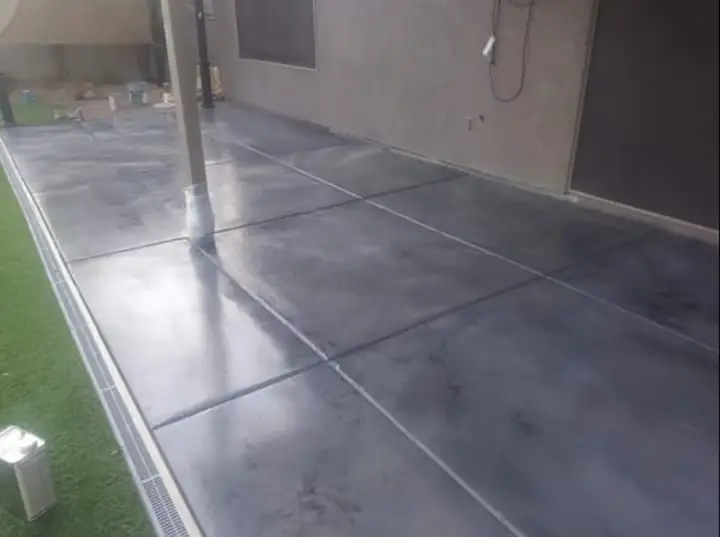 Stained patio in Gilbert, AZ, poured by Gaitan Custom Concrete